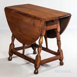 Maple Oval Drop-leaf Table with Falling Leaves