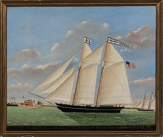 William Hare (Maryland/England, 1815-1865)      Portrait of the Schooner Abbott Lawrence