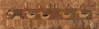 Hooked Rug with Ducks