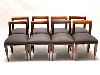 Set of Eight Modern Mahogany Dining Chairs