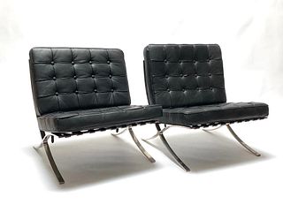 Pair of Barcelona Style Chairs, After Mies Van der Rohe