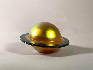 Steve Correia Art Glass Model of Planet Saturn