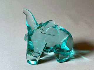 Pale Blue Crystal Elephant
