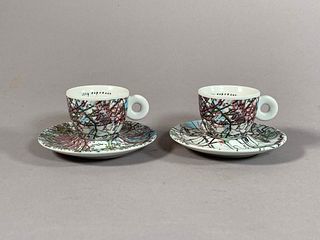 Two Illy Collection Robert Rauschenberg World Espresso Cups