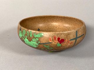 Art Pottery Bowl in Japanese Style , Signed B.Glomb