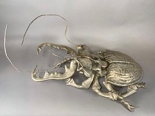 Very Large Donald Drumm Cast Aluminum Figure of a Stag Beetle