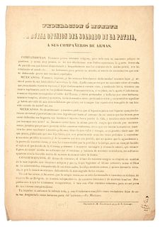 Federación o Muerte. La Buena Opinión del Soldado de la Patria, a sus Compañeros de Armas. Toluca, 1847.