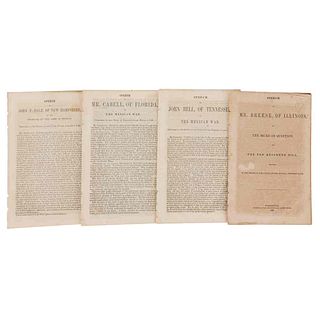 Breese, Sidney/ Hale, John/ Bell, John/ Cabell, E. Discursos Relativos a la Guerra entre México y E. U. A. Washington, 1848. Pieces: 4.