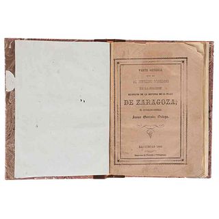 González Ortega, Jesús. Parte General que da al Supremo Gobierno de la Nación Respecto de la Defensa de... Zacatecas, 1863. First edition.