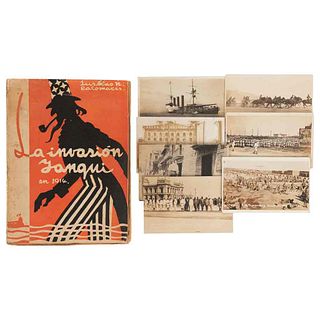 Intervención Americana en Veracruz. Palomares, Justino N. La Invasión Yanqui/ Hadsell, Walter E.... 7 photo postcards. Pieces: 8.