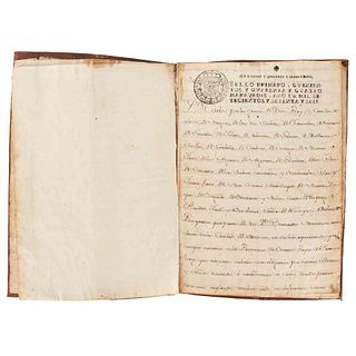 Carlos III / Miramón, Bernardo. Carta de Naturaleza para Bernardo Miramón / Presentación de Carta. México, 1776 / 77. Signed.