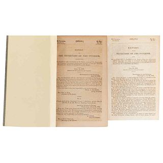 Graham, Will A. / Stuart, Alex H. H. Informes sobre la Línea Divisoria entre México y los Estados Unidos. Washington, 1852. Pieces: 2.