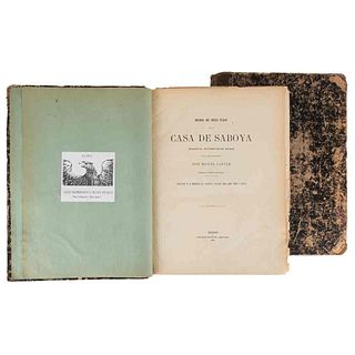 Canale, José Miguel. Historia del Origen Itálico y de la Casa de Saboya. Madrid: Achille Ronchi, Editor, 1872. Tomes I - II. Pieces:2