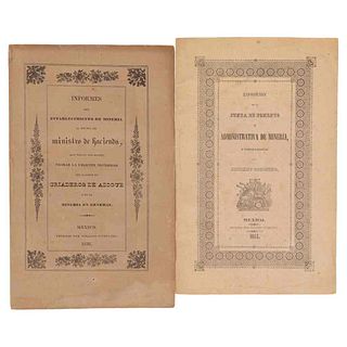 Castera, José María / Robles, José Francisco. Impresos sobre Minería. México: Ignacio Cumplido, 1838 / 1843. Pieces: 2.