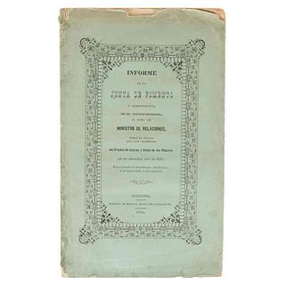 Informe de la Junta de Fomento y Administrativa de Minería, al Exmo. Sr. Ministro de Relaciones, sobre el Estado que... México, 1851.