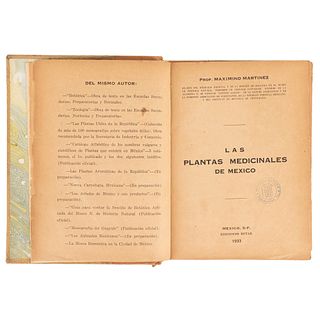 Martínez, Maximino. Las Plantas Medicinales de México. México: Ediciones Botas, 1933. Seven sheets in color.
