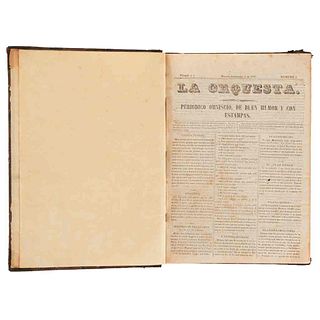 La Orquesta. Periódico Omniscio, de Buen Humor y con Caricaturas. México: Typography of M. Castro..., 1861-1862. Tome II. First epoch.