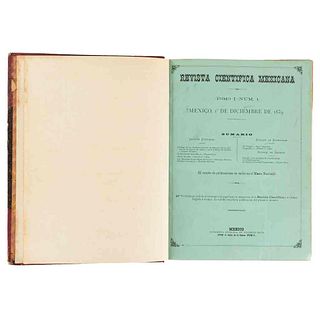 Revista Científica Mexicana. México: Typography by Filomeno Mata, 1879 - 1883. Numbers 1 - 25, Tome I. 8 sheets.