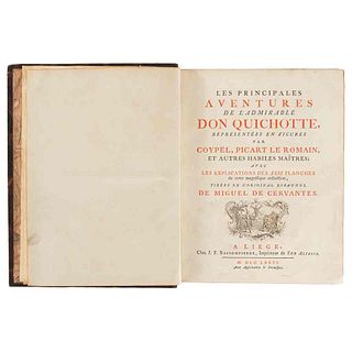 Cervantes, Miguel de. Les Principales Aventures de L'admirable Don Quichotte, Représentées en Figures... A Liege, 1776. 31 sheets.
