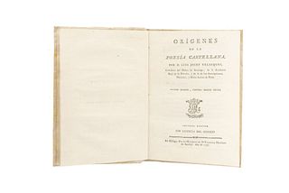 Velázquez, Luis Josef. Orígenes de la Poesía Castellana. Málaga: Herederos de D. Francisco Martínez de Aguilar, 1797. 2nd edition.