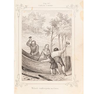Duminil, Ducray. Carlos y Fanny ó Aventuras de Dos Niños Abandonados en Una Isla Desierta. México, 1844. 2 tomes in 1 volume.. 61 sheets