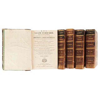 Ferraris Soler, Lucii. Promta Bibliotheca, Canonica, Juridica, Moralis, Theologica necnon Ascetica, Polemica...Matriti, 1786-1787. Pieces:5