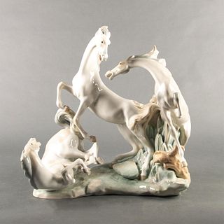 Lladro Large Figural Group Sculpture, Horses Group 01001021