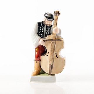 Herend Porcelain Figurine Man Playing Stand-Up Bass
