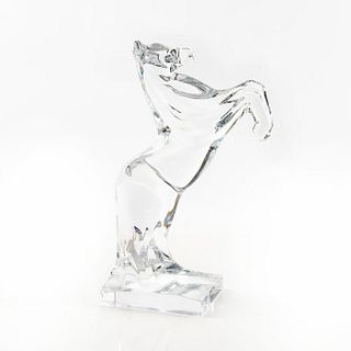 Daum France Crystal Figural Sculpture Rearing Horse