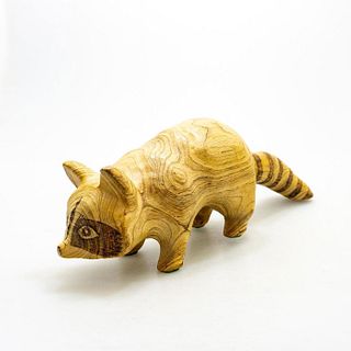 C.M. Copeland Large Carved Wooden Raccoon Figure