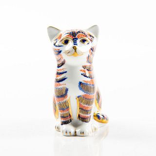 Royal Crown Derby Porcelain Paperweight Figurine Cat