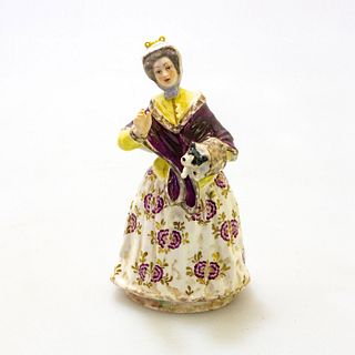 Rare L. Jacquot French Figurine, Lady With Puppy