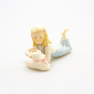Cybis Porcelain Figurine, Suzanne, Girl With Kitten