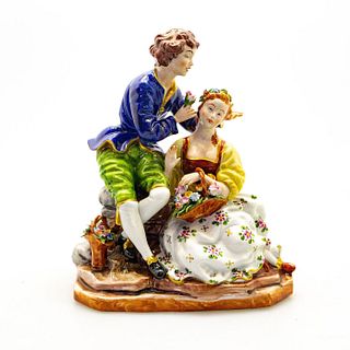 Capodimonte Porcelain Figural Group, Courting Couple