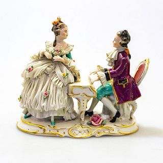 Dresden Style Porcelain Figurine, Musical Evening