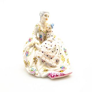 Luigi Fabris Porcelain Lace Figurine, Mother And Child