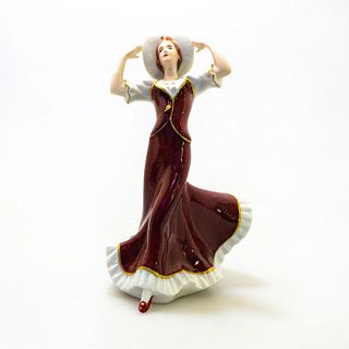 Royal Dux Porcelain Figurine Lady In Red Dress