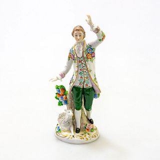 Sitzendorf German Porcelain Figurine, Shepherd Man
