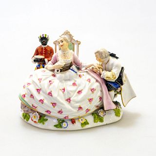 Volkstedt Porcelain Figural Crinoline Group The Hand Kiss
