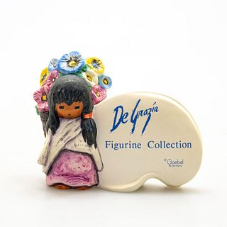 Goebel Ceramic Degrazia Figure Plaque, Flower Girl