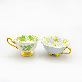 Shelley Bone China Tea Cups, Primrose & Gold Grapes Ivy