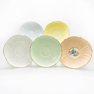 Shelley Bone China Six Teacup Saucers, Various Colors