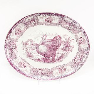 R&M Staffordshire Purple Transfer Turkey Platter