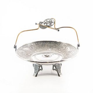 Victorian Pairpoint Silver Plated Cake Basket Stand