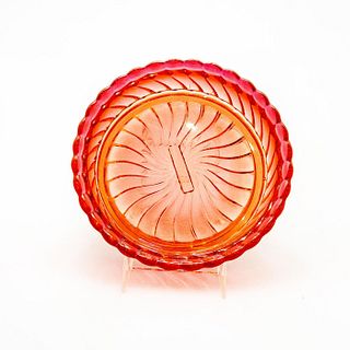 Vintage Glass Rose Swirl Dish