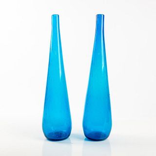Large Pair Of Vintage Vases In Blue