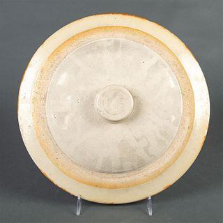Stoneware Crock Lid With Button Handle