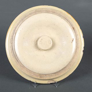 Stoneware Crock Lid With Button Handle