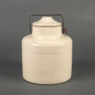 Weir Stoneware Large Canning Jar With Bail Handle Lid
