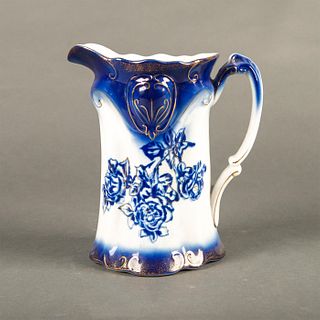 Porcelain Flow Blue Floral Pitcher